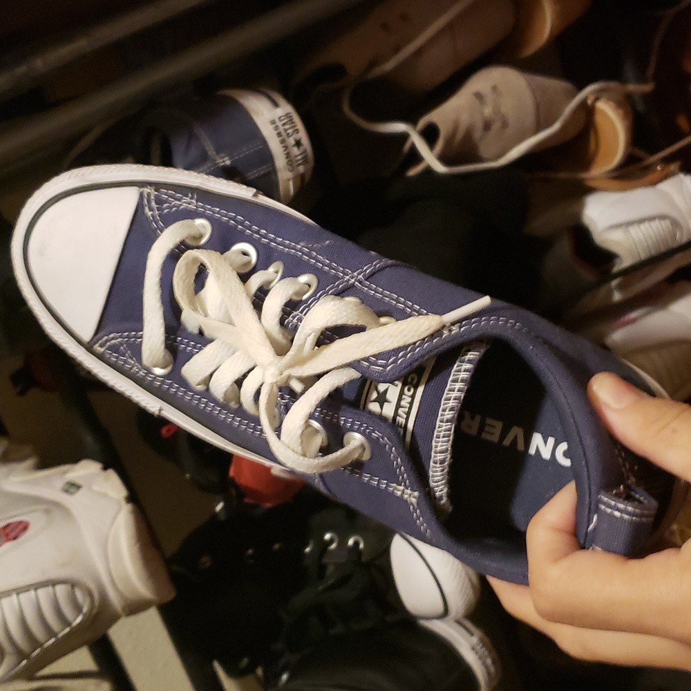 Women's blue converse shoes